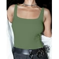 thumbnail image 2 of Women's Square Neck Sleeveless Bodysuit Double Lined Tops Thong Bodysuit, 2 of 3
