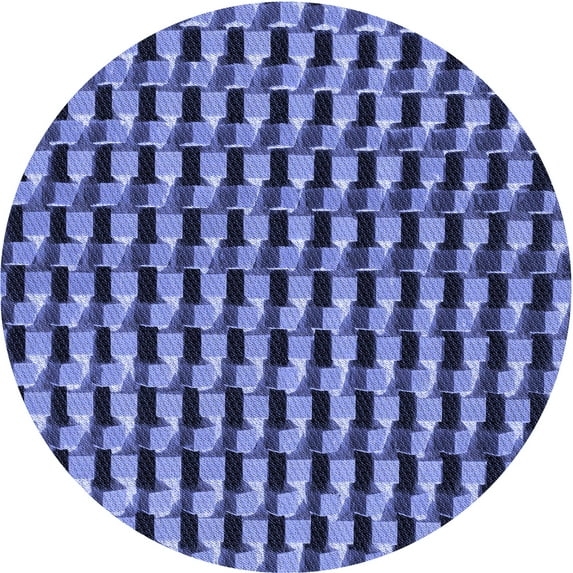 Ahgly Company Indoor Round Patterned Sky Blue Dress Blue Area Rugs, 8' Round