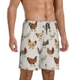 thumbnail image 2 of Kdxio Various Chicken Print Mens Sleep Shorts Bottoms Soft Comfy Pajama Wear Pants with Drawstring Pockets, 2 of 7