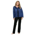 thumbnail image 4 of Casual Nights Women's Quilted Bed Jacket, Button Front Long Sleeve Sleep Top with Pockets, 4 of 4