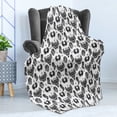 thumbnail image 4 of Gothic Soft Flannel Fleece Throw Blanket, Victorian Floral Motifs and Owl Classical Vintage Flourishes, Cozy Plush for Indoor and Outdoor Use, 50" x 60", Black Grey White, by Ambesonne, 4 of 5