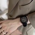 thumbnail image 4 of Reloj de cuarzo de moda para hombre, diseño calado, caja de aleación, correa de cuero, reloj de pulsera informal de negocios, reloj de aleación., 4 of 6
