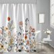 thumbnail image 3 of Shower Curtain, Fabric Shower Curtain Lined Floral White Shower Curtain - Waterproof Bathroom Shower Curtain, 3 of 4