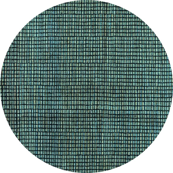 Ahgly Company Indoor Round Abstract Light Blue Modern Area Rugs, 5' Round