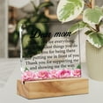 thumbnail image 3 of Acrylic Mother Gift Mom Desk Decor Present, Floral Dear Mom Thank You Decorative Clear Acrylic Desk Plaque Sign with Wood Stand for Home Birthday Mother's Day Christmas, 3 of 5