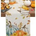 thumbnail image 1 of Thanksgiving Table Runner 72inches Long, Washable Fall Table Runner Cloth for Kitchen Dining, Wedding, Party, Coffee, Outdoor Use, Pumpkins Autumn Leaf Tabletop Decoration Harvest, 1 of 6