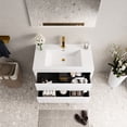 thumbnail image 2 of Glossy White Stone Resin Sink - Soft Close Drawers - Bathroom - Easy Cleaning and Storage, 2 of 7