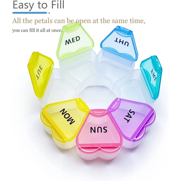 Pastillero De 7 Días Am Pm H Tablet Medicamento Contenedor Iser Dispensador Stora Portable