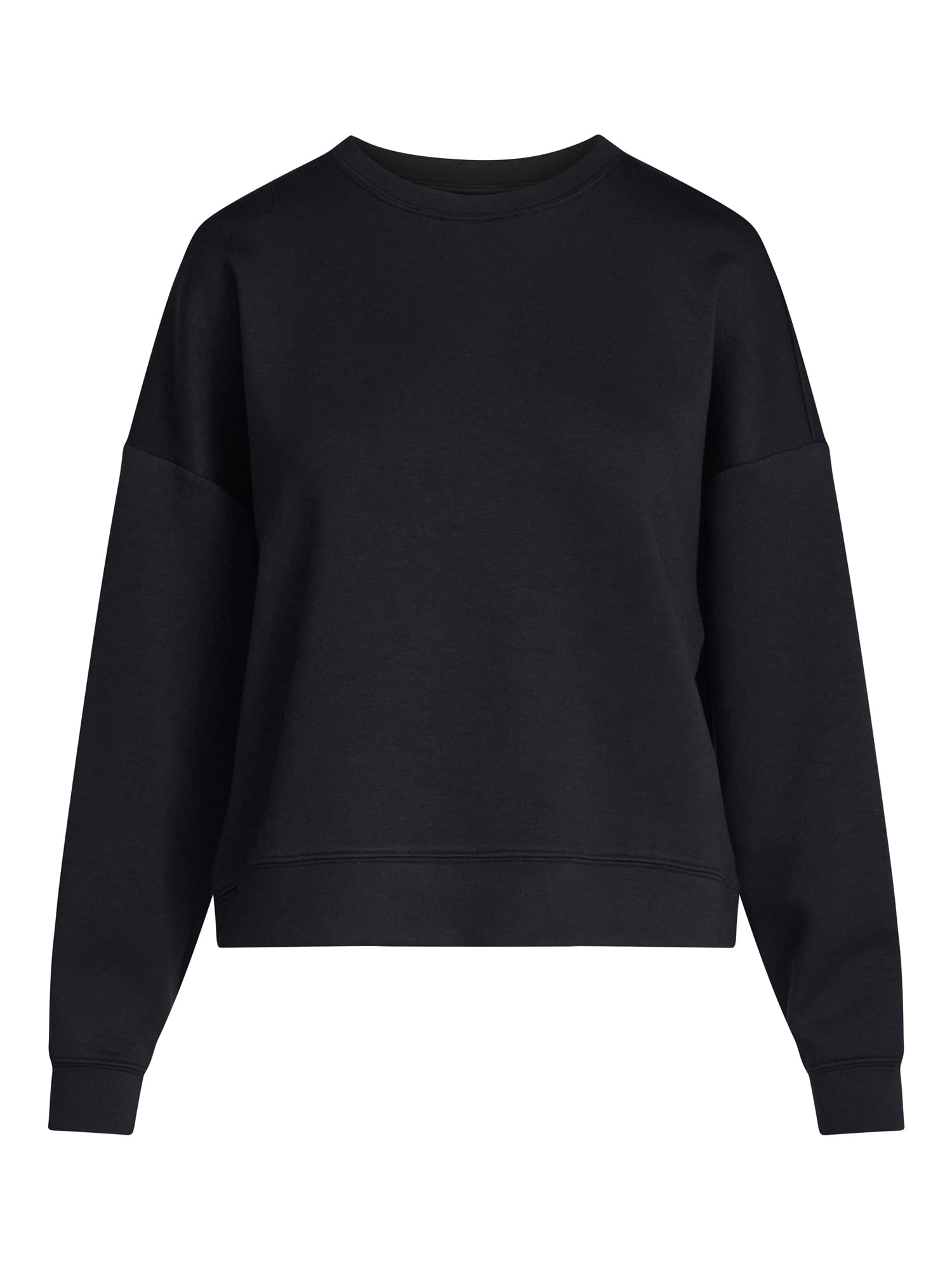 Scoop Women's and Women's Plus Scubaknit Cropped Sweatshirt with Drop Sleeves, Sizes XS-4X