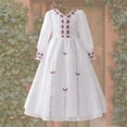 thumbnail image 4 of EnJoCho Girls Musli𝗆 Dress Islami𝖼 Abaya Girls Ramadan Musli𝗆 Dress Toddler Girls Long Sleeve Lace Embroidered Islami𝖼 Eid Abaya Prayer Dress Kids Kaftan Arabic, 4 of 6