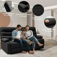 thumbnail image 3 of Chizzysit Loveseat Recliner Sofa Set, Small Leather Couch 3-Seater Manual Seater Recliner, Triple Recliner Chair for Living Room, RV, Home Theater Seating - Black, 3 of 7