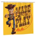 thumbnail image 1 of Cortina de ducha Toy Story, opaca, para baño, impermeable, resistente al moho, bloquea la privacidad, probador, patrón de impresión fina con diseño de patchwork, 72 x 72 pulgadas, talla única., 1 of 8