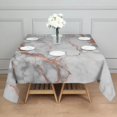 thumbnail image 3 of White Gray Rose Gold Marble Pattern Square Tablecloth,Waterproof Square Table Cover,Wipeable Spillproof Washable Table Cover for Home Kitchen Party Decor 60"x60"(152x152cm), 3 of 6