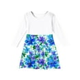 thumbnail image 5 of Abcomgle Girls Long Sleeve Dresses 10-12 Casual A-Line Fall Girls T-Shirt Dresses Floral Print Crew Neck Girls Skater Dress Swing Basic Dresses for 4-14t Kids 11-12 Years,Sky Blue, 5 of 5