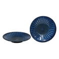 thumbnail image 5 of Japanese Blue Cascading Water Reduction Glazed Ceramic Shallow Bowls Pack Of 2, 5 of 7