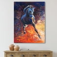 thumbnail image 2 of Designart ' Portrait Of A Galoping Blue Horse ' Farmhouse Canvas Wall Art Print, 2 of 4