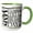 Green/White, variant on 3drose, Modern Black and Image of Gold Brush Stroke Sixty Happy Birthday, 11oz Two-tone Green Mug