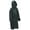 Black, variant on Kids Vinyl Waterproof Raincoat, Hooded Snap Closure Jacket with Reflective Strips, Xs