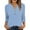 Sky Blue, variant on Xyxonk 3/4 Length Sleeve Womens Tops 2025 Dressy Casual V-Neck Henley Shirts Work Solid Color Tees Summer Fashion Clothes Brown XL