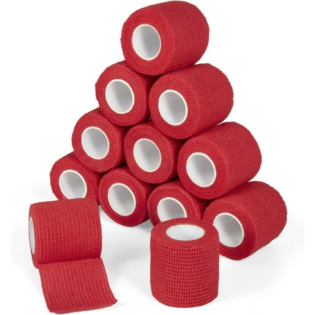 12Pcs 2”x 5 Yards Self Adhesive Bandage Wrap Elastic Bandage Wrap Self