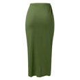 thumbnail image 5 of Women's Asymmetrical Midi Skirt, High Waist Draped Casual Skirt with Wrap Waist, Solid Color Elastic Waist Maxi Skirt for Daily Wear, Spring, Summer and Autumn Green M, 5 of 8