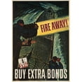 thumbnail image 2 of Georges Schreiber 18x24 Black Ornate Framed Double Matted Museum Art Print Titled: Fire Away! Buy Extra Bonds (1944), 2 of 5