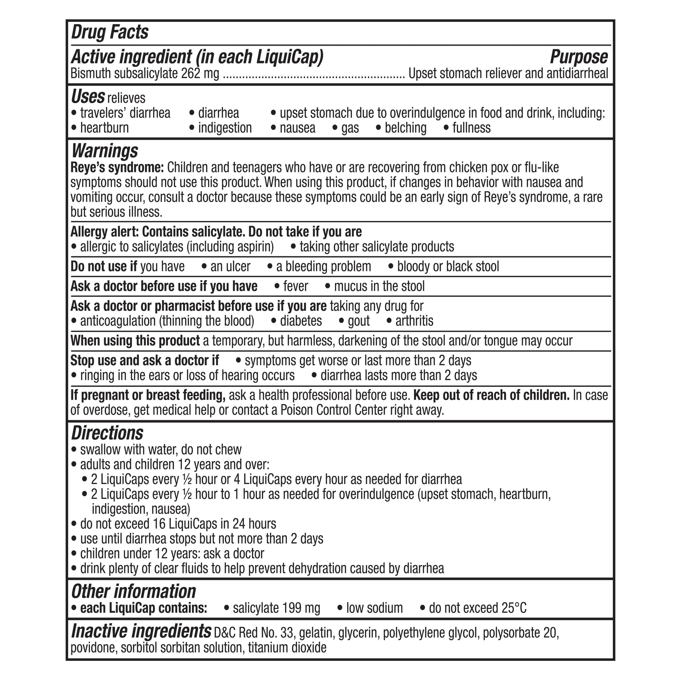 Pepto Bismol Liquicaps, Upset Stomach Relief, Stomach Relief, Anti-Diarrheal, 12 Count