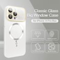 thumbnail image 2 of Magnetic for iPhone 14 Pro Max Case, Compatible with Magsafe, Full Glass Camera Lens Protector, Anti-Scratch Shockproof Protection Slim Matte Back Case for iPhone 14 Pro Max, White, 2 of 7