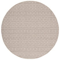 SAFAVIEH Sisal Performance Delia Geometric Indoor/Outdoor Area Rug, Beige/Natural, 6'7" x 6'7" Round