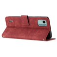 thumbnail image 3 of KAIYANG Funda con tapa para Nokia C12 4G/C12 Pro/C12 Plus, funda tipo billetera de cuero PU con líneas impresas, estilo B, Nokia C12 4G, color rojo, 3 of 5