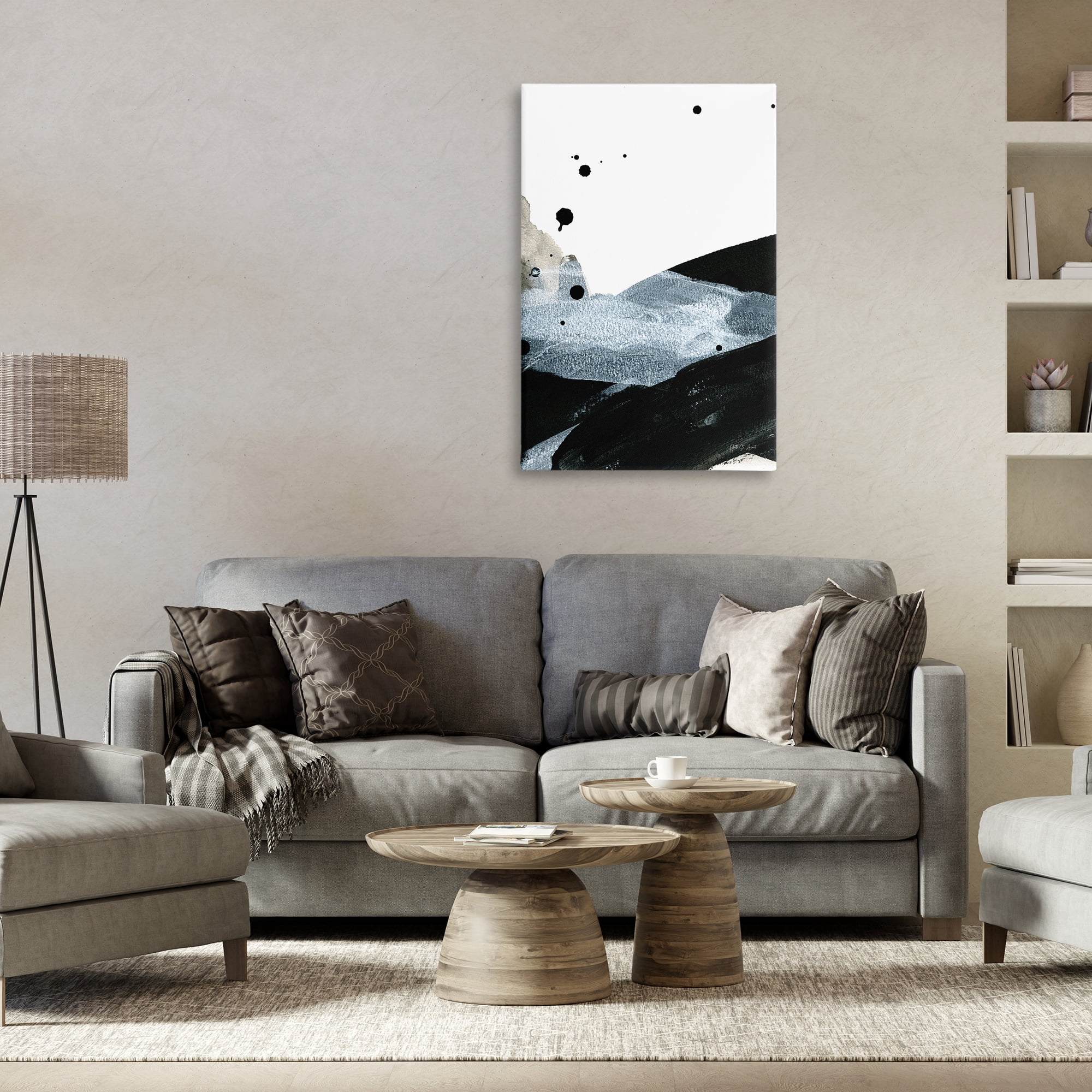 Stupell Industries Murky Gradient Movement Abstract Painting Gallery Wrapped Canvas Art Print Wall Art, 24 x 36