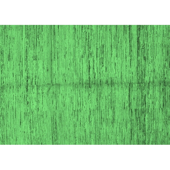 Ahgly Company Indoor Rectangle Abstract Emerald Green Modern Area Rugs, 6' x 9'