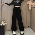 thumbnail image 3 of GYRATEDREAM Cargo Pants for Girls Parachute Baggy Joggers Pants Kids with Pockets 6-14 Years, 3 of 6