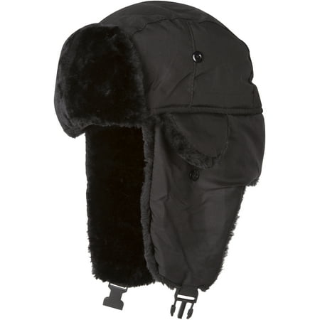 Sakkas Harper Unisex Faux Fur Nylon Trooper Hat - Black - One Size