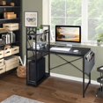 thumbnail image 3 of DEELLEEO Black particleboard with triamine H-type 120*60*120cm with non-woven bag computer desk USB power interface N001, 3 of 5