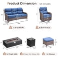 thumbnail image 2 of Giantfurnni 6 Pieces Wicker Patio Fire Pit Sets with 2 Swivel Rocking Chairs, Sofa, 2 Ottomans and 43 Inch Fire Pit Table, Outdoor Furniture Set with 6" Thick Cushion, 2 of 13