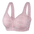 thumbnail image 3 of Gibobby Brasier sin Varilla Sujetador de ropa interior para mujer Sujetador con hebilla abierta en la parte delantera Empuje hacia arriba Sin borde de (Rosa,100C), 3 of 5