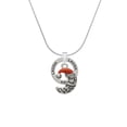 thumbnail image 2 of Delight Jewelry Silvertone Small Crescent Moon Santa Laugh Ring Charm Necklace, 18", 2 of 4