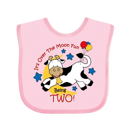 

Inktastic Cow Over Moon 2nd Birthday Gift Baby Boy or Baby Girl Bib