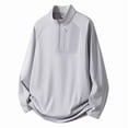 thumbnail image 4 of Quarter Zip Pullover Men 1/4 Zip Softshell Golf Jacket Fleece Lined Wind Resistant Loose Sweatshirt Zipper Pockets Spring Fall Big & Tall Size M-4XL Gray, 4 of 9