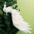 thumbnail image 5 of White Peacock Decoration,Christmas Peacock Tree Topper Christmas Ornaments,Artificial Feather Glitter White Peacock Xmas Decoration,Peacock Garden Window Decoration Handicraft Garden Decoration, 5 of 9