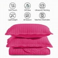 thumbnail image 6 of IR Imperial Rooms 3 Piece Adult Quilt Set Bedding Microfiber Soft Embossed Bedspread with 2 Pillow Shams Pink King, 6 of 12