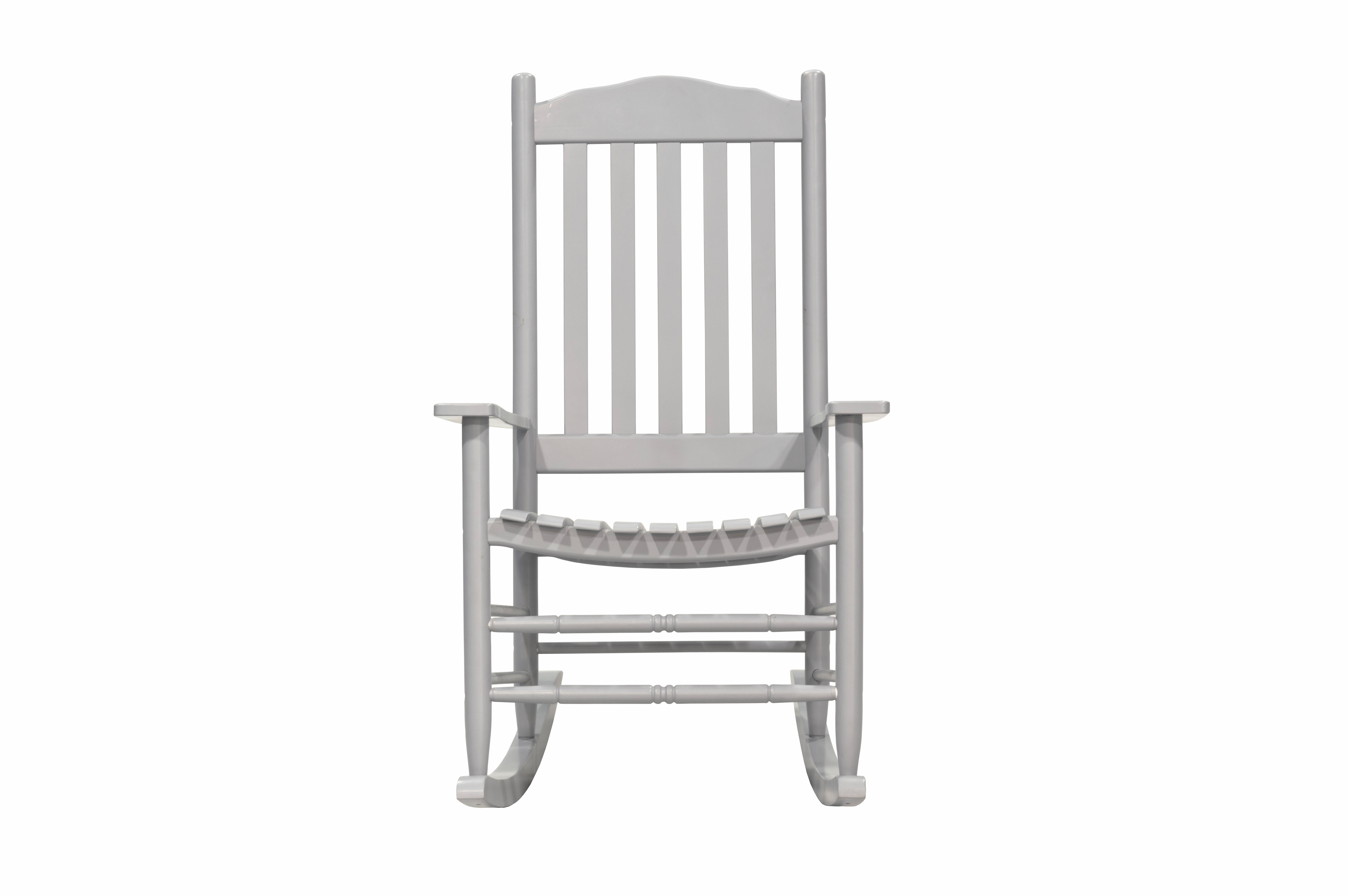 Outdoor Patio Garden Furniture 3-Piece Wood Porch Rocking Chair Set, Weather Resistant Finish, 2 Rocking Chairs and 1 Side Table - Gray - image 4 of 11