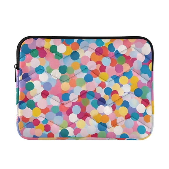 FORMRS 13"-13.3" Laptop Sleeve Protective Case Soft Carrying Quilted Computer Bag Cover, Yellow Colorful Circles