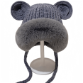 thumbnail image 3 of Kids Warm Winter Lace-up Knit Hat for Boy and Girl 2-10 Year old, 3 of 6