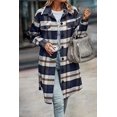 thumbnail image 2 of PRETTYGARDEN Womens Plaid Shacket Jacket Fall Fashion Long Sleeve Button Up Flannel Shirt Winter Clothing Woolen Coats, 2 of 6