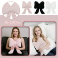 thumbnail image 3 of Soft Furry Bow Throw Pillows, Cute Bowknot Plush Pillow For Home Decor, Stuffed Bow Lumbar Pillow For Bed Couch Living Room Decor, 3 of 7