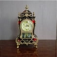 thumbnail image 4 of 1Pc Creative European Style Desk Clock Fashionable Decorative Table Clock Without Battery Archaistic Clock Decor Musical Time Bell for Home Office Living Room Bedroom (Brown), 4 of 6
