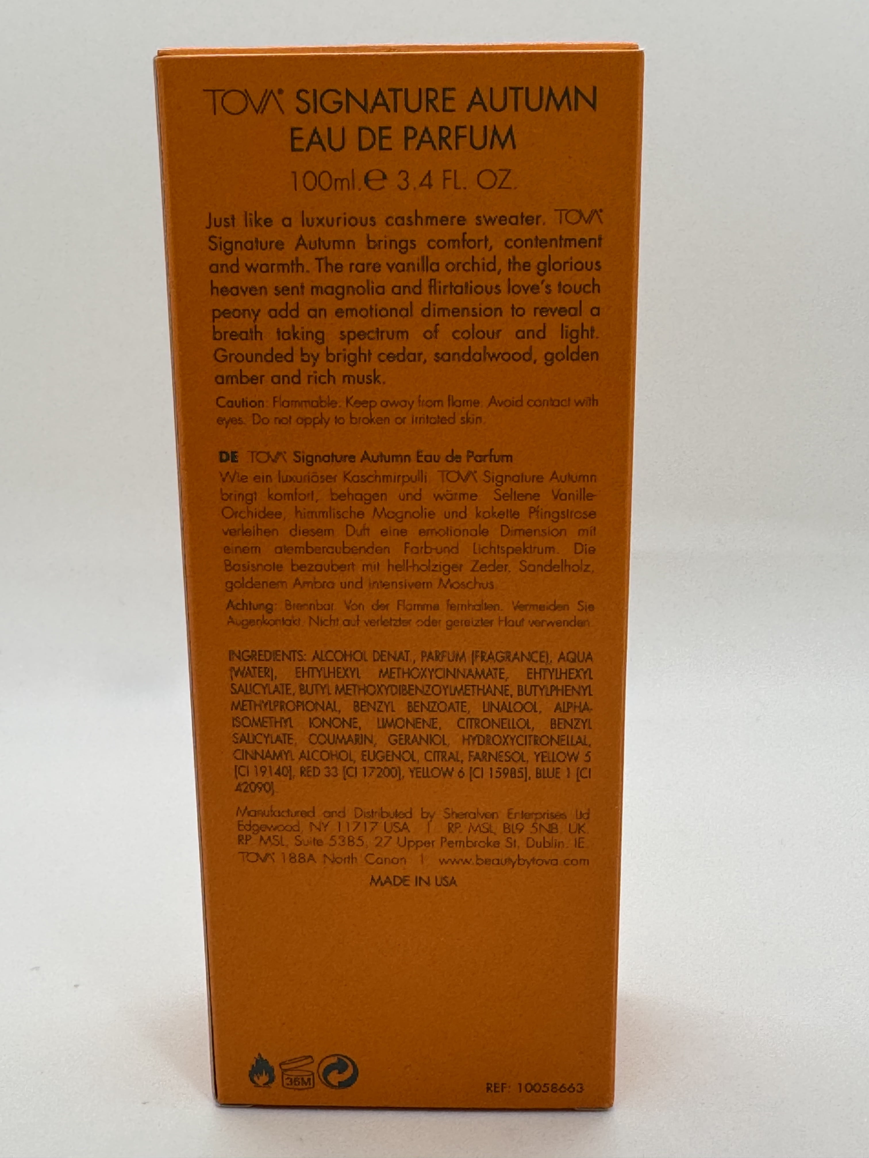 TOVA Signature Autumn Eau de Parfum, Floral Amber Scent, 3.4 fl oz