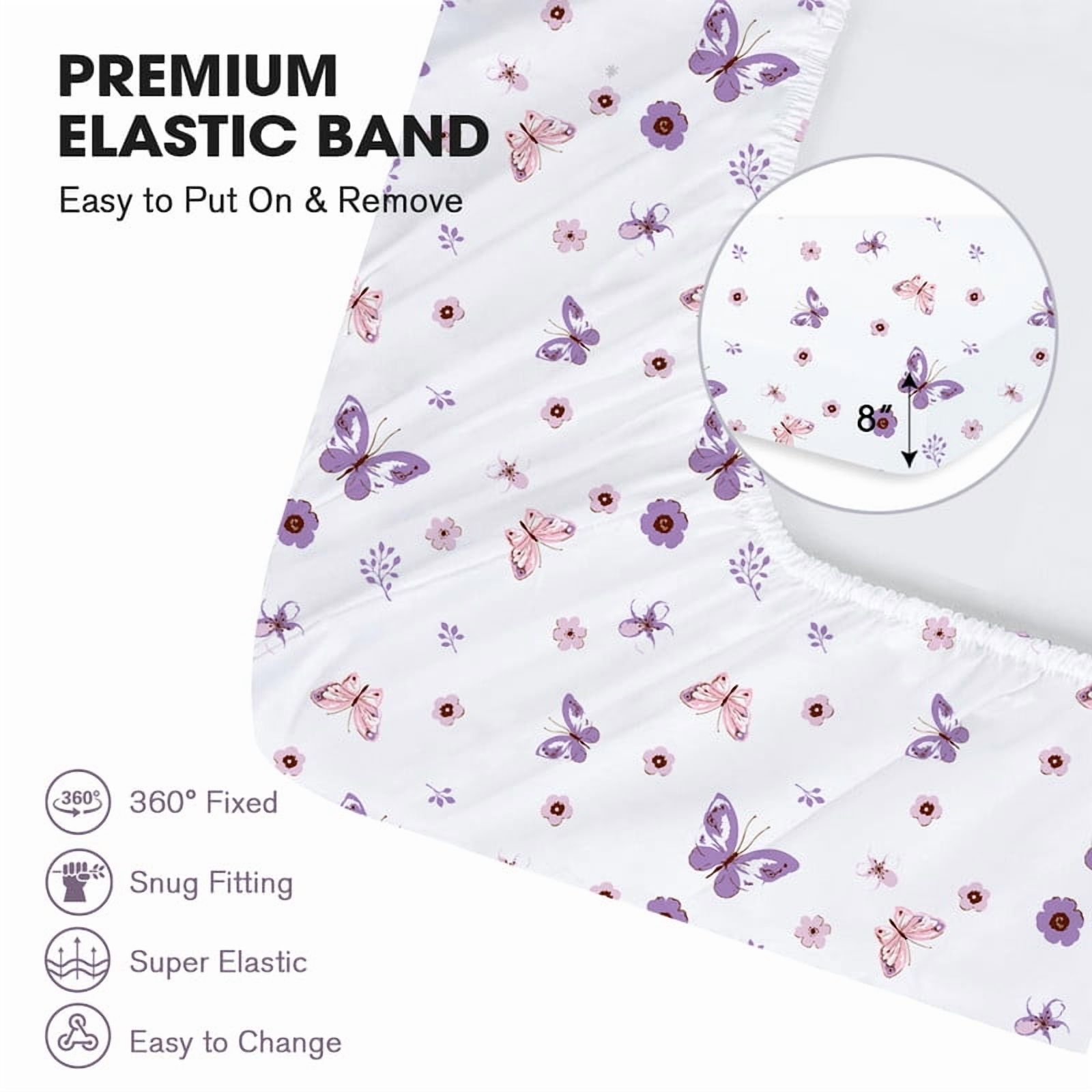 Little Grape Land Fitted Crib Sheets 2-Pack, Butterfly photo 3